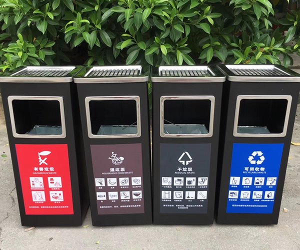 贵州四分类垃圾桶钢制垃圾桶果皮箱生产厂家